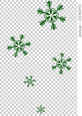 一幅簡單的綠色飄落雪花的插圖 一幅簡單的綠色飄落雪花的插圖 133363753