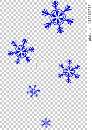 一幅簡單的藍色飄落雪花的插圖 133363757