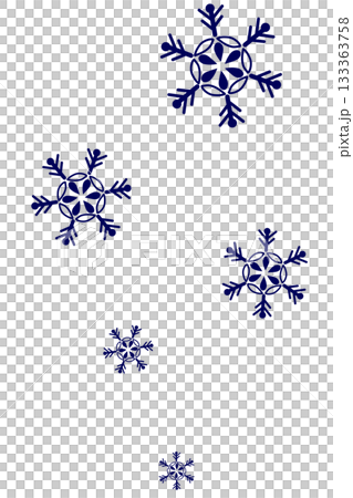 濃い青色の舞い落ちるシンプルな雪の結晶のイラスト 濃い青色の舞い落ちるシンプルな雪の結晶のイラスト 133363758