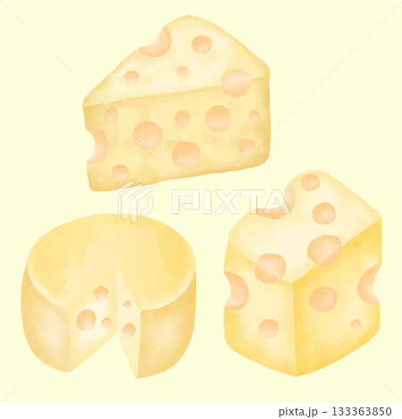 Cheese Lover watercolor swiss cheese slice art Cheese Lover watercolor swiss cheese slice art 133363850
