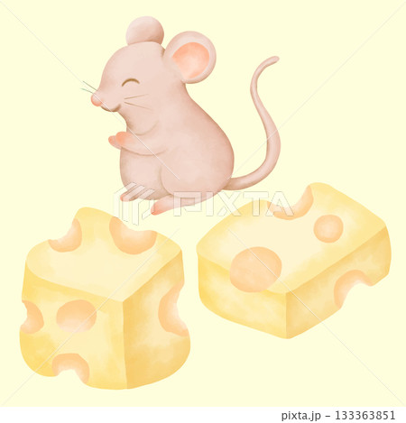 Cheese Lover cheese plate food watercolor artwork 133363851