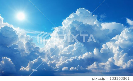 夏・晴天・雲海・積雲の絶景 133363861