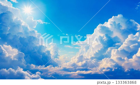 空に広がる壮大な入道雲の風景 133363868