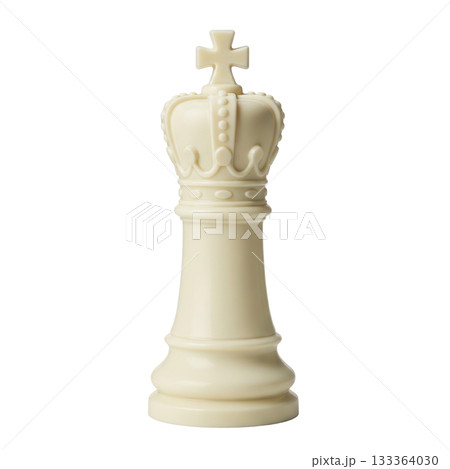 White chocolate chess king piece with a cross on top for strategy game sweet dessert concept White chocolate chess king piece with a cross on top for strategy game sweet dessert concept 133364030