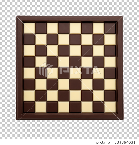 Square chocolate chess board top view sweet dessert game for strategy play and tasty gift 133364031