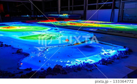 Abstract blue and green technology background with a digital globe map, landscape art design, and colorful pattern illustration Abstract blue and green technology background with a digital globe map, landscape art design, and colorful pattern illustration 133364772