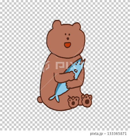 坐著的熊的插圖 133365871