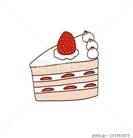 苺がのったショートケーキのイラスト 苺がのったショートケーキのイラスト 133365875