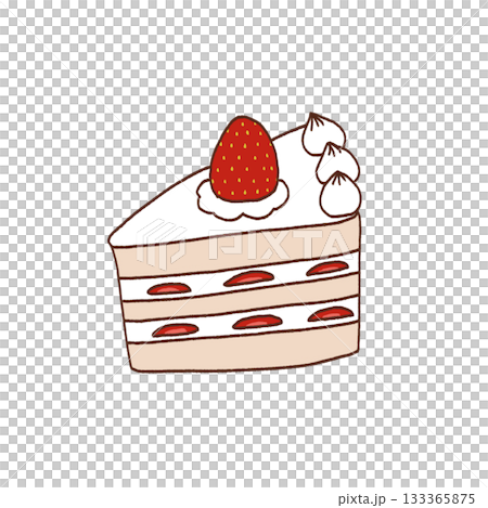 苺がのったショートケーキのイラスト 苺がのったショートケーキのイラスト 133365875