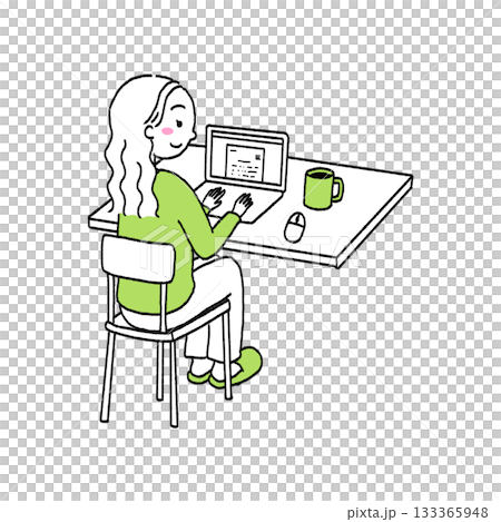 Woman working remotely Woman working remotely 133365948