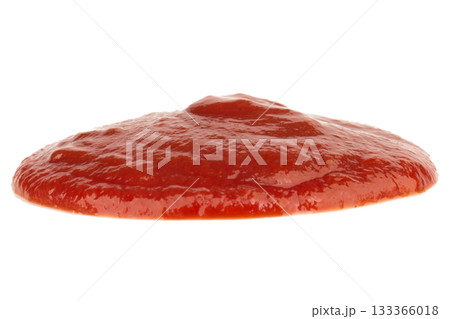 Ketchup is in a cup tomato splash isolated on white background Ketchup is in a cup tomato splash isolated on white background 133366018