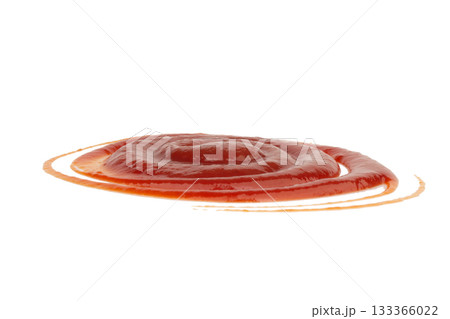 Ketchup is in a cup tomato splash isolated on white background Ketchup is in a cup tomato splash isolated on white background 133366022