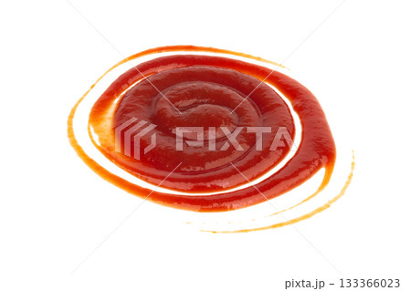 Ketchup is in a cup tomato splash isolated on white background Ketchup is in a cup tomato splash isolated on white background 133366023