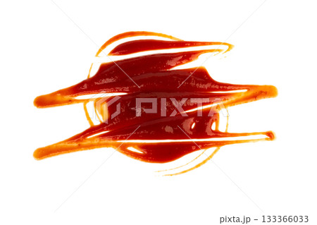 Ketchup is in a cup tomato splash isolated on white background Ketchup is in a cup tomato splash isolated on white background 133366033