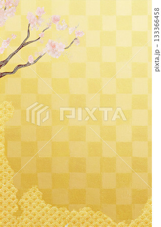 背景素材　桜　和柄 133366458