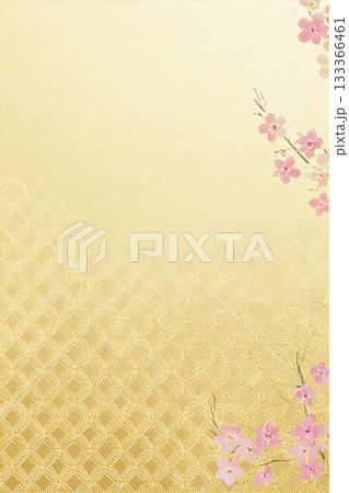 背景素材　桜　和柄 133366461