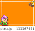 さつまいもを食べるこどものフレーム 133367451