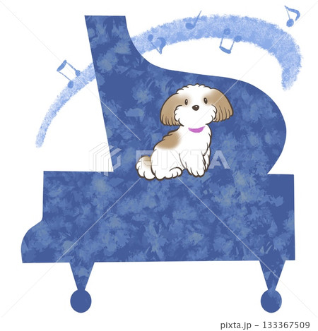 ピアノと犬 133367509