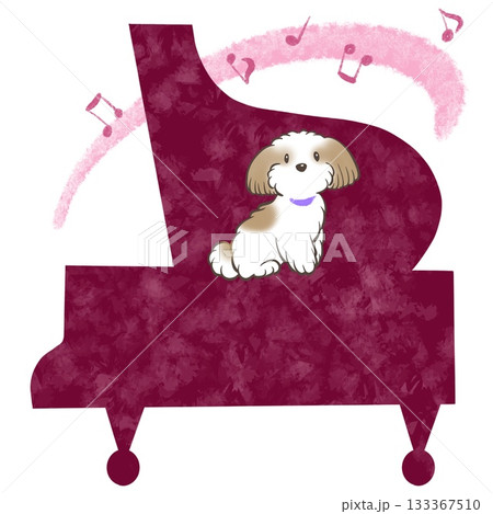 ピアノと犬 133367510