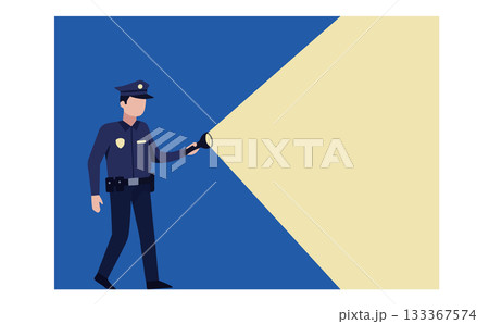 見回りをする警備員のイラスト 133367574