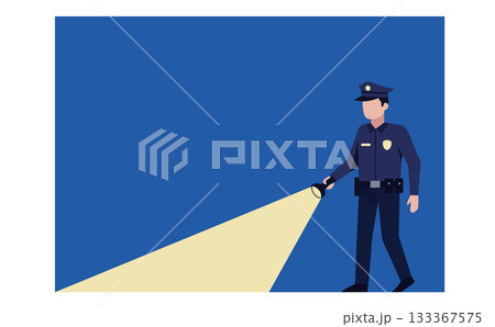 見回りをする警備員のイラスト 見回りをする警備員のイラスト 133367575