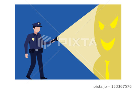 見回りをする警備員と犯罪者 133367576