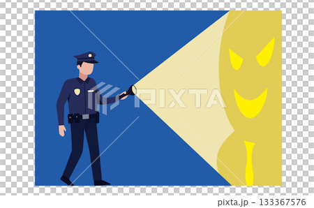 見回りをする警備員と犯罪者 133367576