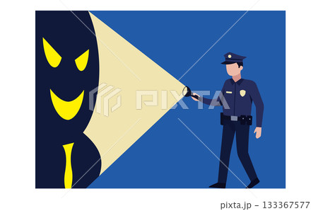 見回りをする警備員と犯罪者 133367577