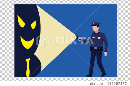 見回りをする警備員と犯罪者 133367577