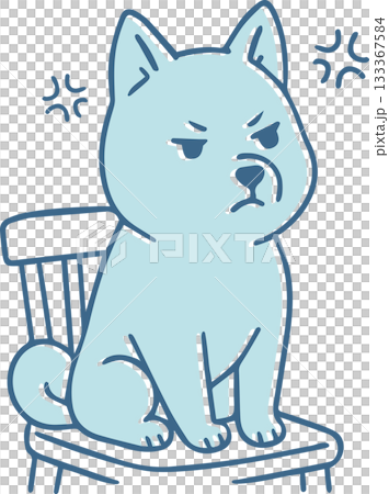 イライラしているペットの犬のイラスト 133367584