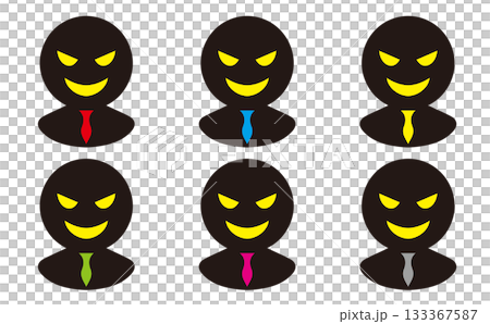 罪犯剪影插圖，一套6種顏色 133367587