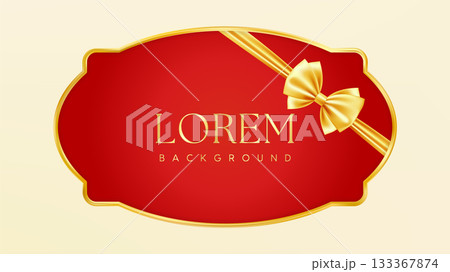 Red Gold Christmas red price tag. Vintage luxury frame Red Gold Christmas red price tag. Vintage luxury frame 133367874