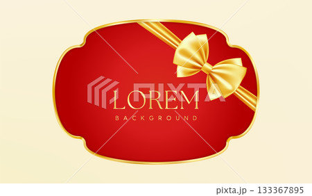 Red Gold Christmas red price tag. Vintage luxury frame Red Gold Christmas red price tag. Vintage luxury frame 133367895