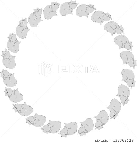 Cat frame. Cute childish cartoon cat empty frame box. Baby shower design for greeting card, banner 133368525