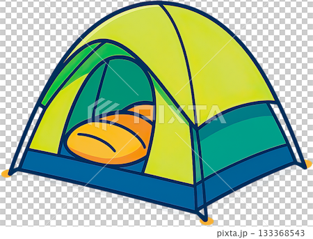 色彩鮮豔的露營裝備插圖 133368543