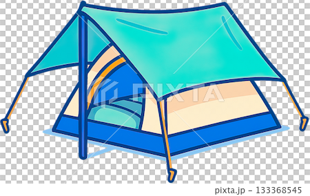 色彩鮮豔的露營裝備插圖 色彩鮮豔的露營裝備插圖 133368545