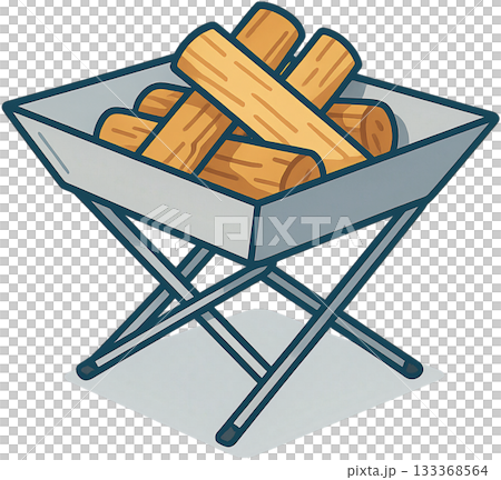 色彩鮮豔的露營裝備插圖 133368564