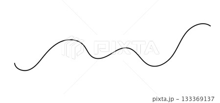 Wavy squiggle black line, doodle vector illustration, decorative abstract design element 133369137