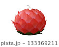 Traditional Korean Lotus Flower Lantern with Vibrant Red Petals Symbolizing Enlightenment and Peace, Perfect for Cultural and Religious Festival Decoration 133369211