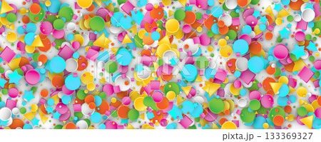Confetti circles isolated. Round paper party confetti pattern 133369327