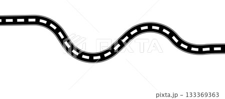 Curve road icon, highway winding line. Curve roadway illustration top view, road way 133369363