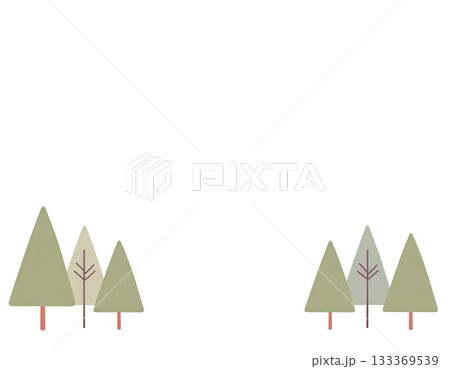 木が生えているシンプルな北欧風の背景 133369539