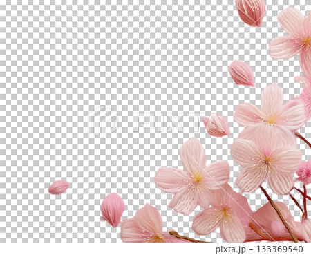 3d three-dimensional pink cherry blossom frame 3d three-dimensional pink cherry blossom frame 133369540