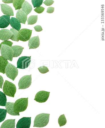 毛糸風の緑の葉の背景透過のフレーム 毛糸風の緑の葉の背景透過のフレーム 133369546