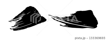 Mascara brush stroke isolated. Black eyelash makeup smudge 133369693