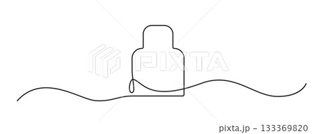 Continuous line perfume bottle. Hand drawn eau de toilette fragrance spray 133369820