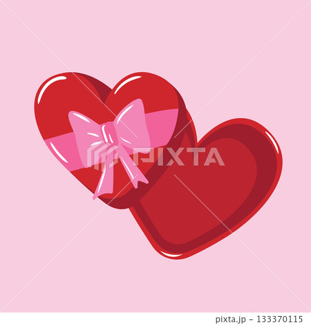 Valentine s Day vector illustration with box of chocolate sweets Valentine s Day vector illustration with box of chocolate sweets 133370115