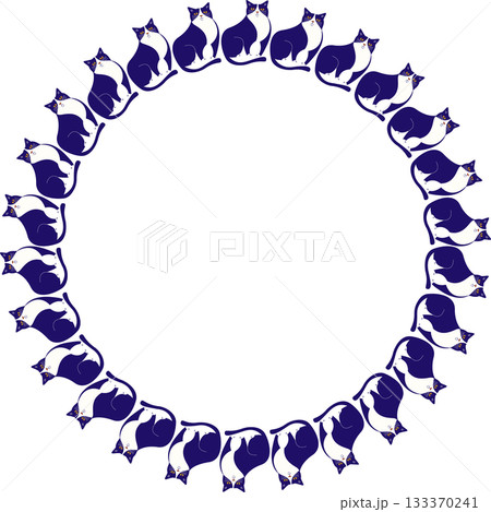 Cat frame. Cute childish cartoon cat empty frame box. Hand drawn vector illustration. Baby shower 133370241