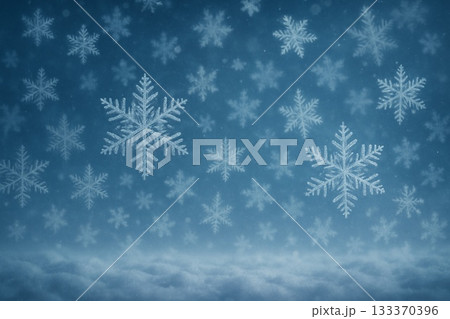 背景素材 雪の結晶 雪 降雪のイラスト素材 [133370396] - PIXTA