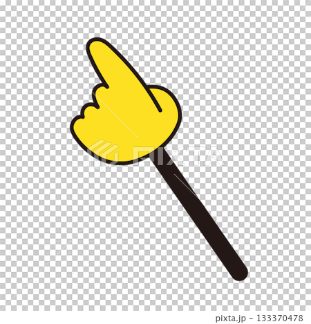 A simple illustration icon of a pointer with a pointing finger 133370478